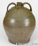 David Drake, Very Rare David Drake Stoneware Double-Handled Jug, Dated July 10, 1852, 1852, Stoneware
