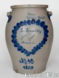 Balsely, Extremely Rare and Important 1859 "Balsely / Detroit" Monumental Stoneware Jar w/ Marshall, MI Advertising, 1859, Stoneware