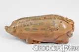 Black Hills, Rare Anna Pottery Stoneware Pig Flask w/ "Black Hills / California" Railroad Map Inscription, circa 1880, Stoneware