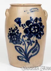 T.H. Willson & Co., Exceptional T.H. WILLSON & CO. / HARRISBURG, PA Three-Gallon Stoneware Jar w/ Elaborate Decoration, 1852-55, 1852-55, Stoneware