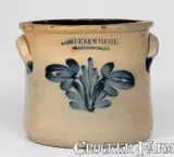 1 Gal. COWDEN & WILCOX / HARRISBURG, PA Stoneware Crock w/ Floral Decoration by Cowden & Wilcox, circa 1865, Stoneware, sold Aug 2023