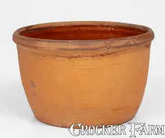 Scarce K. PARKER / GREENWOOD, PA Redware Bowl by K. Parker, circa 1854-1876, Redware, sold Aug 2023