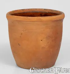Scarce K. PARKER / GREENWOOD, PA Redware Cream Jar by K. Parker, circa 1854-1876, Redware, sold Aug 2023