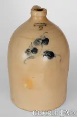 Julius Norton, JULIUS NORTON / BENNINGTON, VT Stoneware Jug with Floral Decoration, 1841-1844, 1841-1844, Stoneware