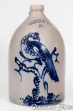 J. Norton & Co., Exceptional J. NORTON & CO. / BENNINGTON, VT. Stoneware Jug w/ Cobalt Pheasant-on-Stump Decoration, circa 1860, Stoneware