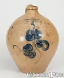 Norton & Fenton, NORTON & FENTON / BENNINGTON, VT Stoneware Jug w/ Floral Decoration, circa 1845, Stoneware