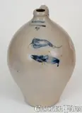 L. Norton, 3 Gal. L. NORTON / BENNINGTON, VT Stoneware Jug w/ Floral Decoration, circa 1830, circa 1830, Stoneware