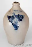N. Clark & Co., 3 Gal. N. CLARK & CO. / LYONS Stoneware Jug with Bold Floral Decoration, circa 1845, Stoneware