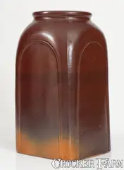 S.S. Perry, Very Rare S. S. PERRY / TROY, New York Molded Stoneware Jar, circa 1828-1833, Stoneware