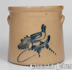 Brady & Ryan, BRADY & RYAN / ELLENVILLE, N.Y. Stoneware Bird Crock, circa 1885, Stoneware
