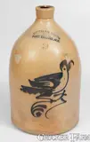 Ottman Bros. & Co., 2 Gal. OTTMAN BROS. & CO. / FORT EDWARD, NY Stoneware Jug w/ Bird Decoration