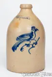 J.A. & C.W. Underwood, J. A. & C. W. UNDERWOOD / FORT EDWARD, NY Stoneware Bird Jug, 1865-1867, 1865-1867, Stoneware