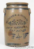 Williams & Couch, Scarce 4 Gal. WILLIAMS & COUCH / NEW GENEVA, PA Stoneware Jar, late 19th century, Stoneware