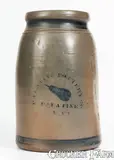 Palatine Pottery Co., Large-Sized PALATINE POTTERY CO / PALATINE / W VA Stoneware Canning Jar w/ Pear Motif, circa 1875, Stoneware