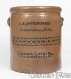 A.P. Donaghho, Rare Five-Gallon A.P. DONAGHHO / Parkersburg, W.Va. Stoneware Jar w/ "OK" Stamp