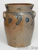 P. Herrmann, Very Unusual P. HERRMANN / BALTO. Stoneware Jar w/ Floral Decoration, Peter Herrmann, Baltimore, MD, circa 1870, Stoneware