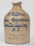 Case's Pure Cider Vinegar, Scarce CASE'S PURE CIDER VINEGAR / CLOVER HILL / HUNTERDON CO., N.J. Advertising Syrup Jug, circa 1900, Stoneware