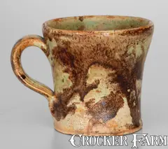 Baecher, Exceptional BAECHER / WINCHESTER, VA Redware Mug, Anthony Bacher, circa 1880, circa 1880, Redware