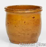 JOHN BELL / WAYNESBORO, PA Glazed Redware Jar, circa 1850-1880 by John Bell, circa 1850-1880, Redware, sold Aug 2023