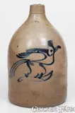 West Troy, WEST TROY / N.Y. / POTTERY Stoneware Bird Jug, circa 1875, circa 1875, Stoneware