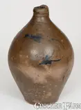C. W. Thompson, Very Rare C. W. THOMPSON / PO'KEEPSIE (Poughkeepsie, NY) Stoneware Jug, circa 1825, circa 1825, Stoneware