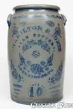 Hamilton & Jones Star Pottery, Fine 10 Gal. HAMILTON & JONES / STAR POTTERY / GREENSBORO, PA Stoneware Jar w/ Elaborate Decoration, circa 1875, Stoneware