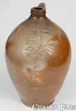 G. Benton & L. Stewart, Very Rare G. BENTON & L. STEWART / HARTFORD Stoneware Jug w/ Elaborate Incised and Impressed Decoration, circa 1815, Stoneware