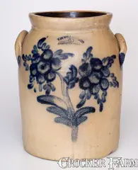 T.H. Willson & Co., Rare T.H. WILLSON & CO / HARRISBURG, PA Two-Gallon Stoneware Jar w/ Elaborate Decoration, circa 1852-1855, Stoneware