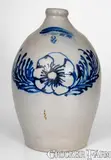 Outstanding COWDEN & WILCOX / HARRISBURG, PA 2 Gal. Jug w/ Slip-Trailed Decoration by Cowden & Wilcox, circa 1865, Stoneware, sold Mar 2023