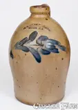 H B. Pfaltzgraff, One-Gallon H B PFALTZGRAFF / YORK PA Stoneware Jug w/ Floral Decoration, circa 1870-1889, Stoneware