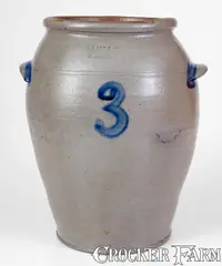 J. Miller, Extremely Rare J. MILLER / ALEX (James Miller / Alexandria, VA) Stoneware Jar, c1824-26, c1824-26, Stoneware