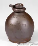Little Brown Jug, Fine Stoneware Snake Jug Inscribed "Little Brown Jug / By / Anna Pottery / 1876", 1876, Stoneware