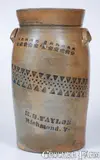 E. B. Taylor, 4 Gal. E. B. TAYLOR / RICHMOND, VA Stoneware Churn att. Donaghho / Parkersburg, WV, circa 1880, Stoneware