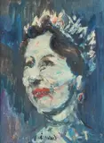 James Lawrence Isherwood, Portrait Of Queen Elizabeth, The Queen Mother, Oil on board