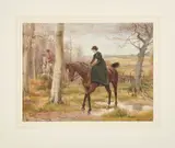 George Goodwin Kilburne, Out For A Ride, Watercolour Unframed, mounted