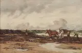 Thomson Laing, Gathering The Seaweed, Oil on canvas