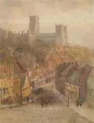 Durham Cathedral From Wellgate by Harry T. Hine, Watercolour, sold Nov 2024