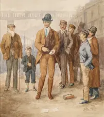 F.j. Maher, The Gambler, Watercolour