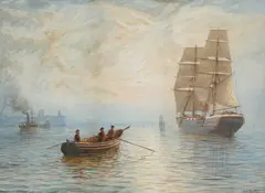 Bernard Benedict Hemy, Vessels On The Tyne, Watercolour