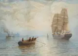 Bernard Benedict Hemy, Vessels On The Tyne, Watercolour