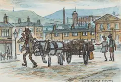 Lloyd George Higgins, The Firewood Seller, Ink and watercolour