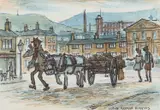 Lloyd George Higgins, The Firewood Seller, Ink and watercolour