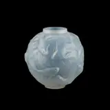 René Lalique (French, 1860-1945), 'Formose', A Vase, Designed 1924 by René Lalique, glass, remnants of blue staining, etched R, sold Oct 2024
