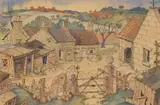 Murray Mcpherson Tod, A Farmyard, 1952, Pen, ink and watercolour