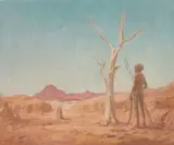 Gilbert Thomas Meredith Roach, An Aboriginal Huntsman In A Landscape, 1963, Oil on canvas Unframed