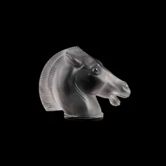 René Lalique, René Lalique (French, 1860-1945), 'Longchamp', A Car Mascot, Designed 1929, glass, frosted and polished, moulded R