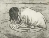 Clifford Eric Martin Hall, Wrapped Bather, Etching