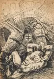 Alfred Kubin, Three Lithographs, 'Neglected Farm, 1918', 'Samson' And 'Skeleton Poachers', Lithographs