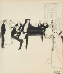 Phil May, A Musical Evening, Ink and wash