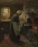 Ralph Hedley, Sounding The Bread, 1901, Oil on canvas A sketch for a larger oil in a private collection